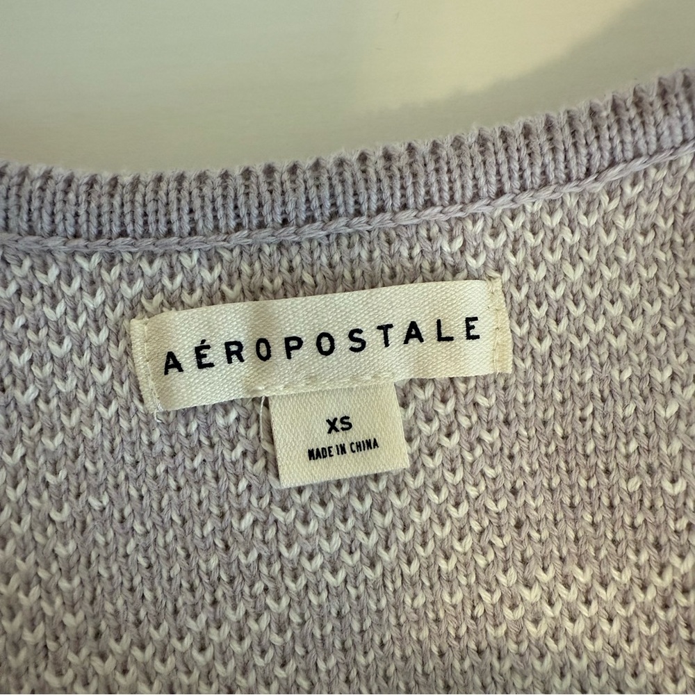 Aeropostale Lavender Checkered Crop Sweater Cami - Picture 9 of 10